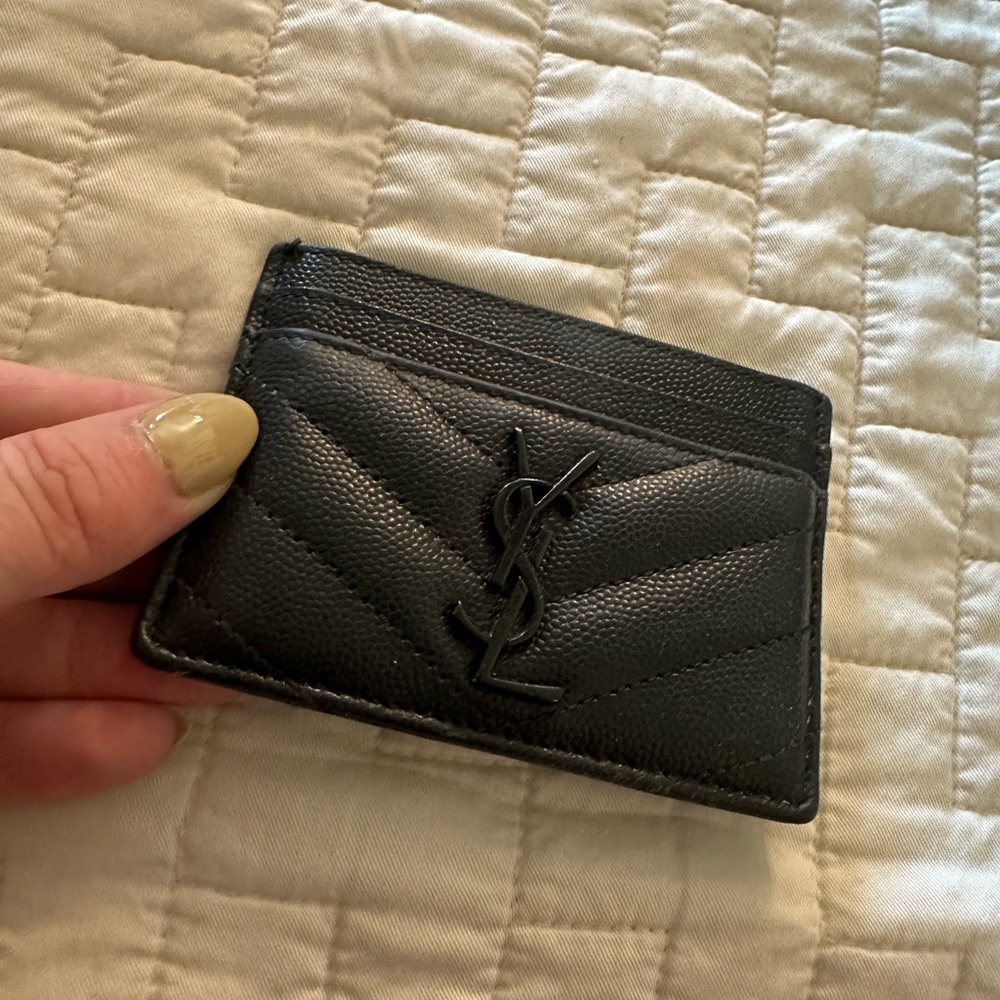 Authentic YSL card holder - black